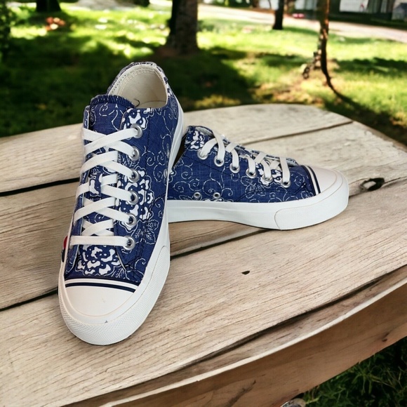 Pro Keds Blue Floral Canvas Sneaker Mens 5M 6M | Womens 7M 8M - Picture 11 of 16